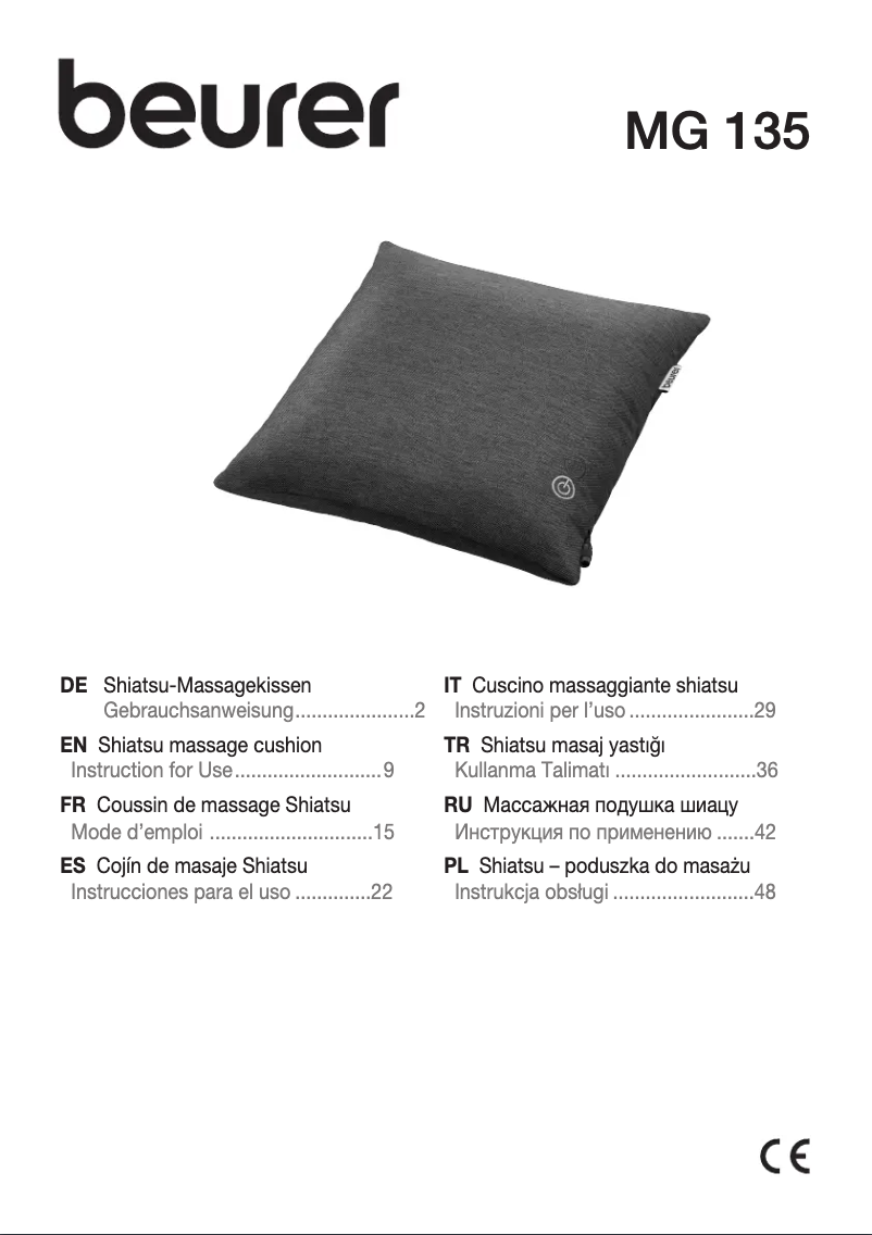 Image de la première page du manuel de l'appareil MG 135