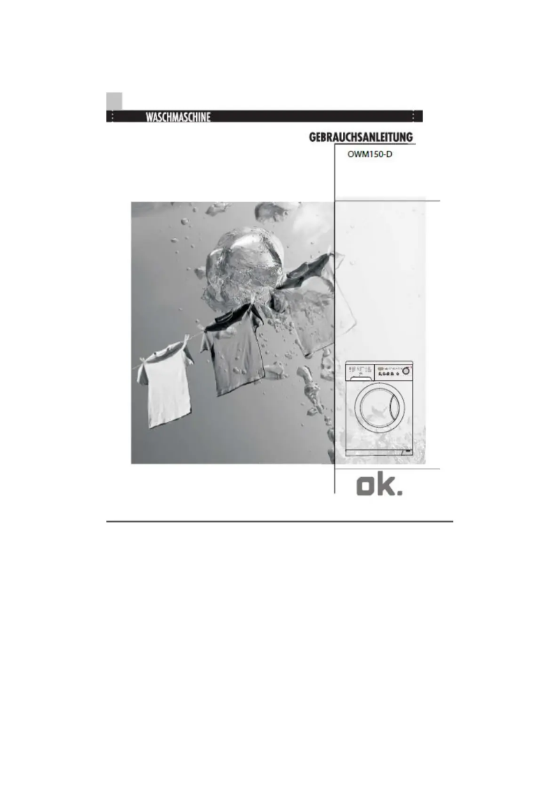 Image de la première page du manuel de l'appareil OWM 150-D