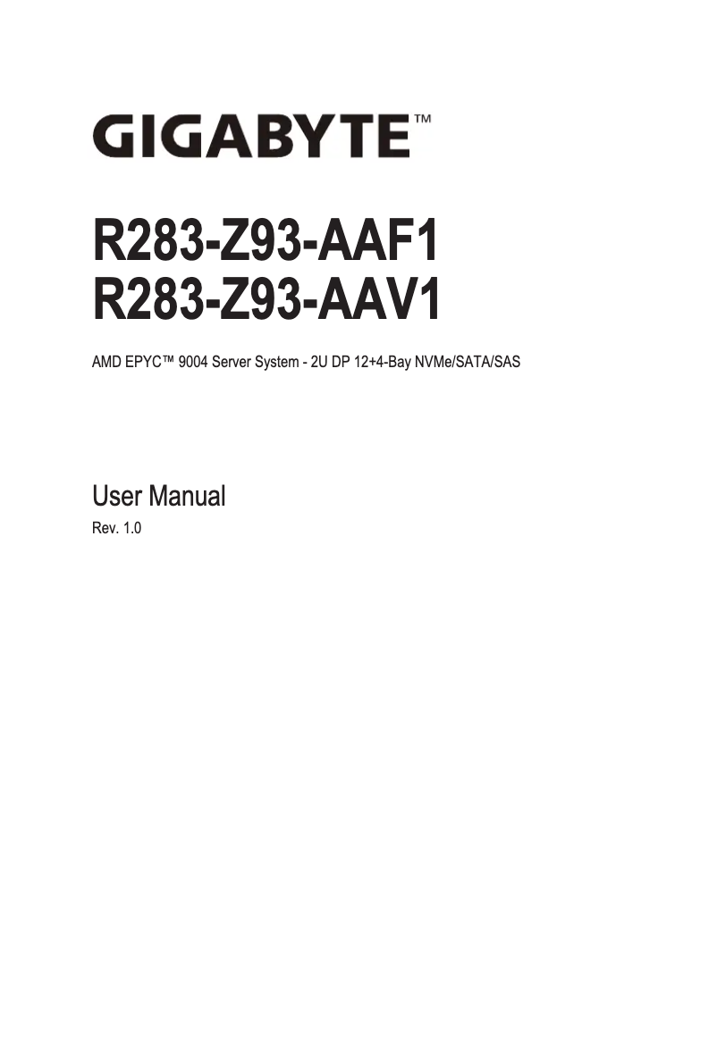 Image de la première page du manuel de l'appareil R283-Z93