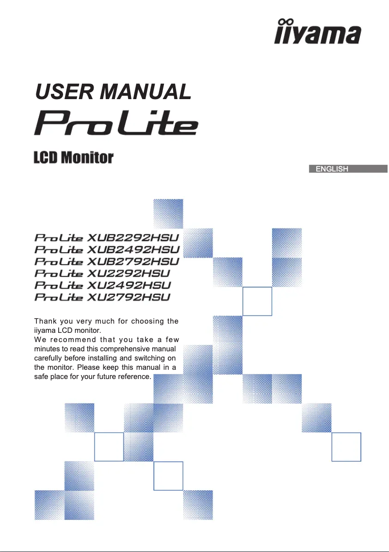 Page 1 de la notice Manuel utilisateur Iiyama ProLite XU2792HSU