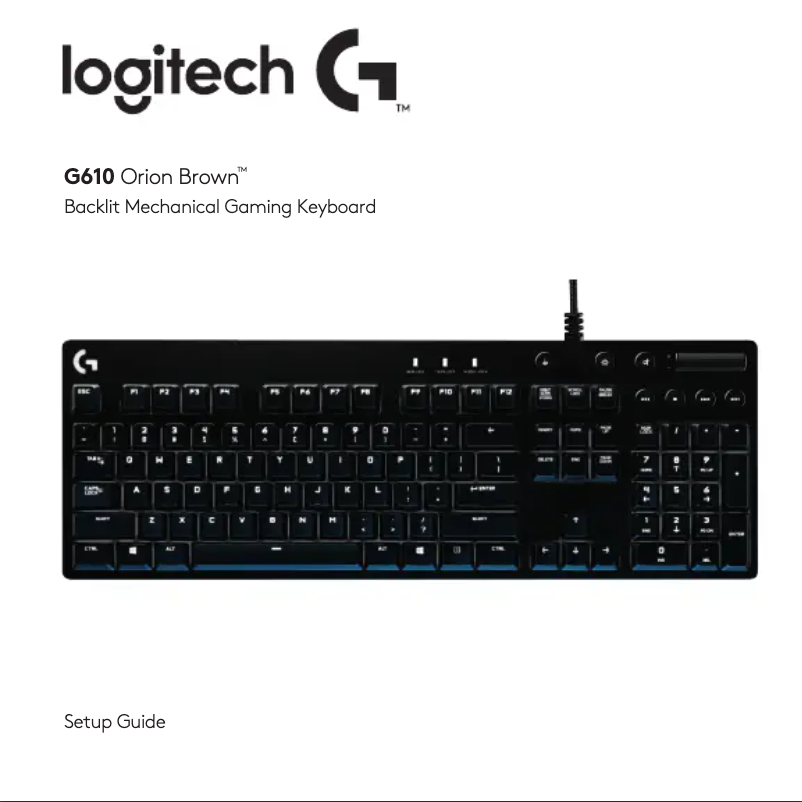 Page 1 de la notice Manuel utilisateur Logitech G610 Orion