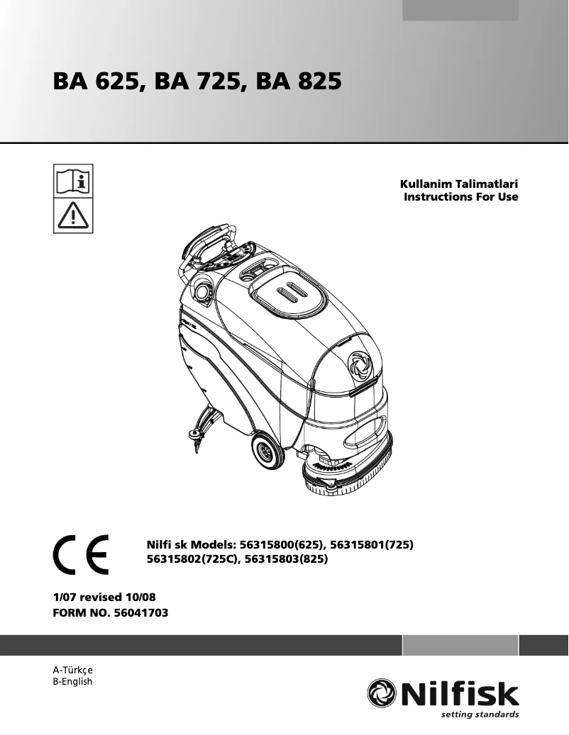 Página 1 del manual Manual de usuario Nilfisk BA 825