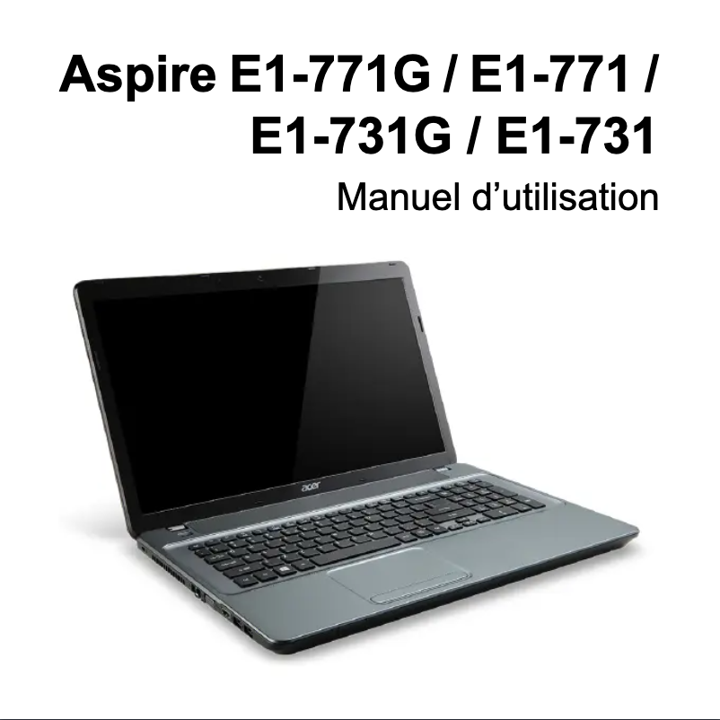 Image de la première page du manuel de l'appareil Aspire E1-771