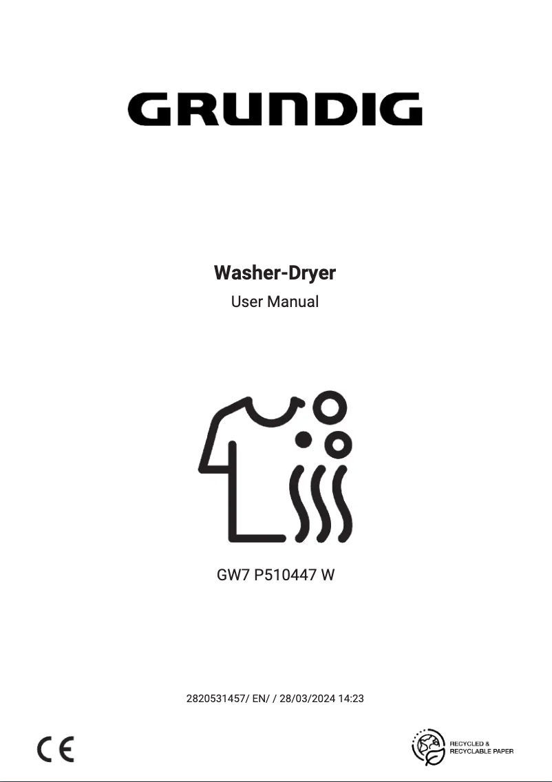 Page 1 de la notice Manuel utilisateur Grundig GW7P510447W