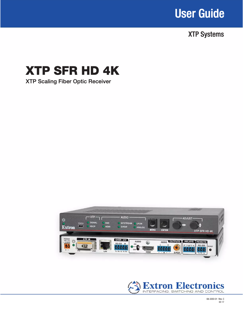 Page n°1 - Manuel utilisateur Extron XTP SFR HD 4K MM