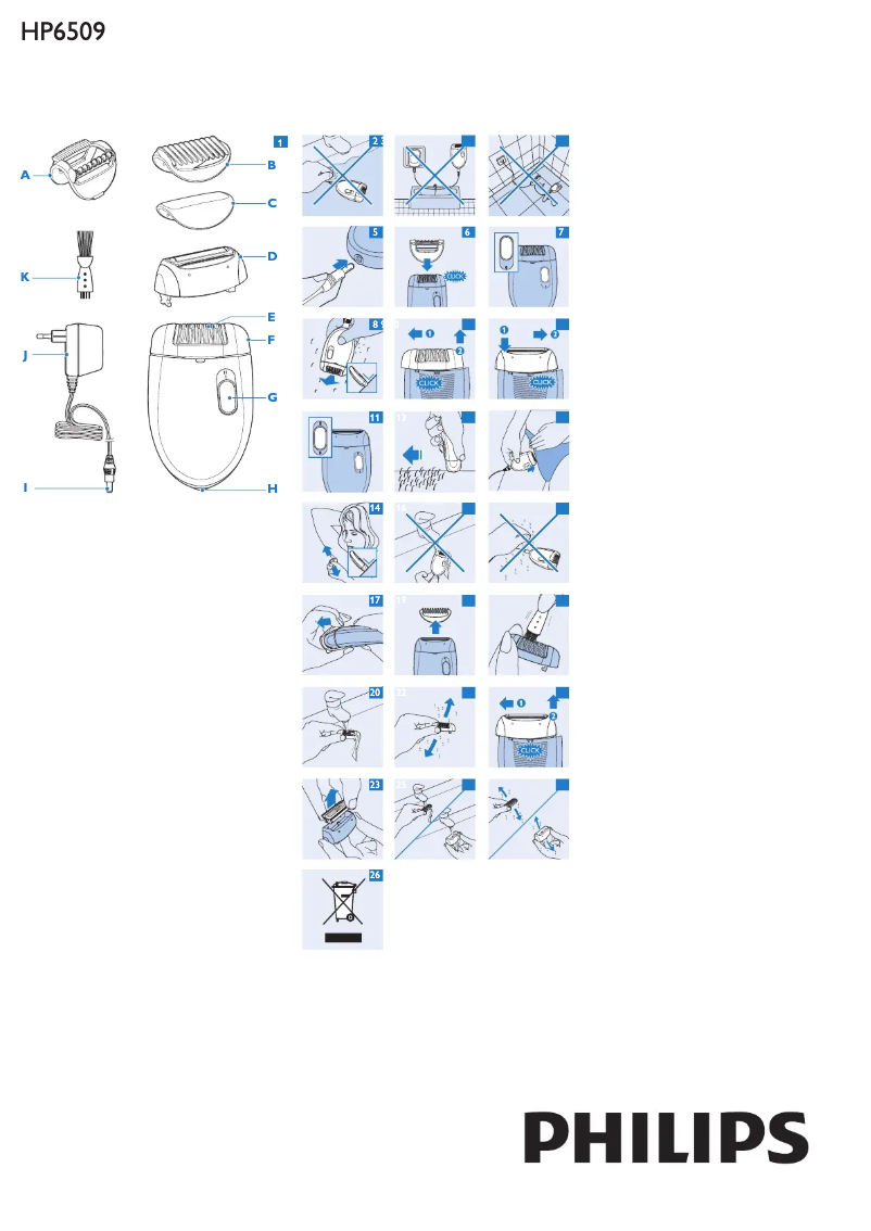 Image de la première page du manuel de l'appareil Satinelle HP6509