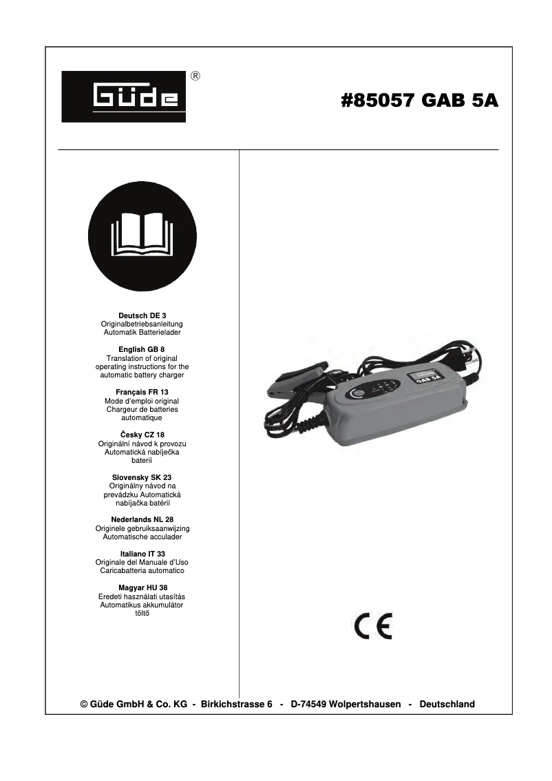 Image de la première page du manuel de l'appareil GAB 5A