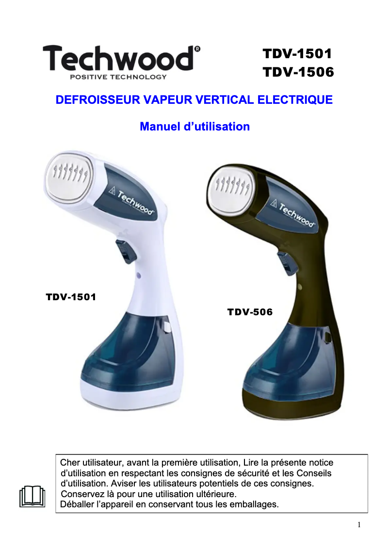 Image de la première page du manuel de l'appareil TDV-1501