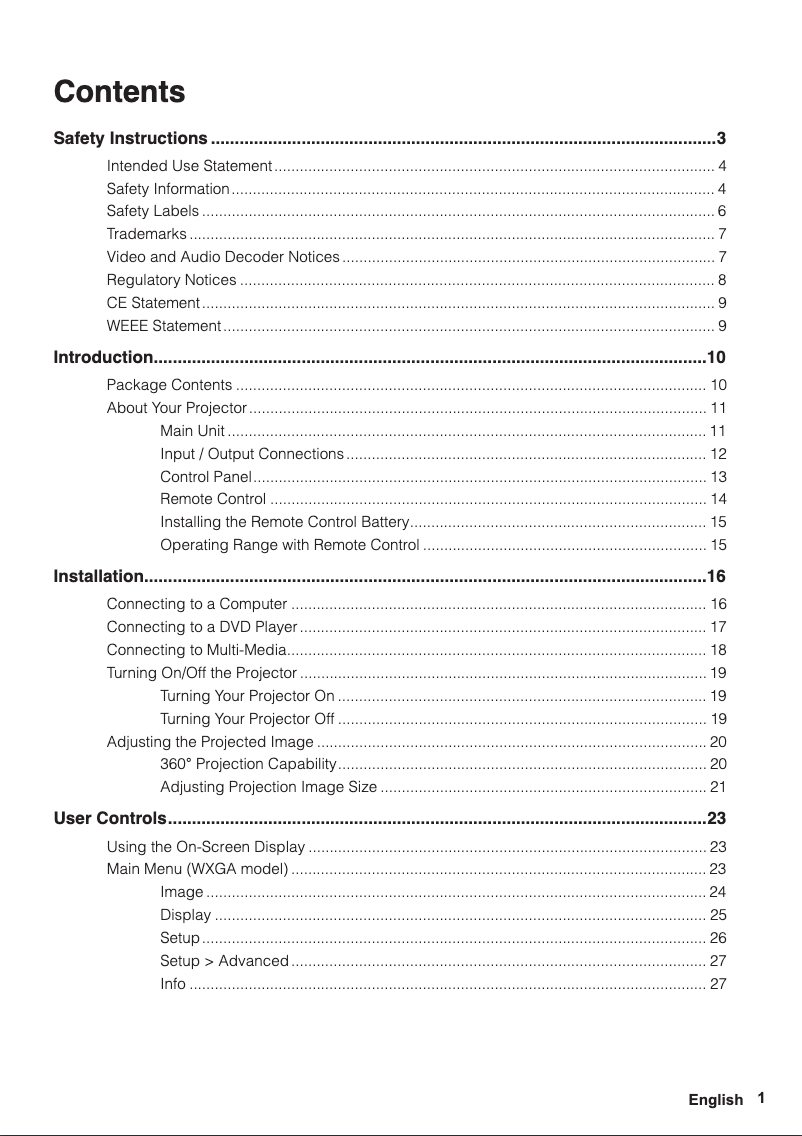 Image de la première page du manuel de l'appareil IN1188HD