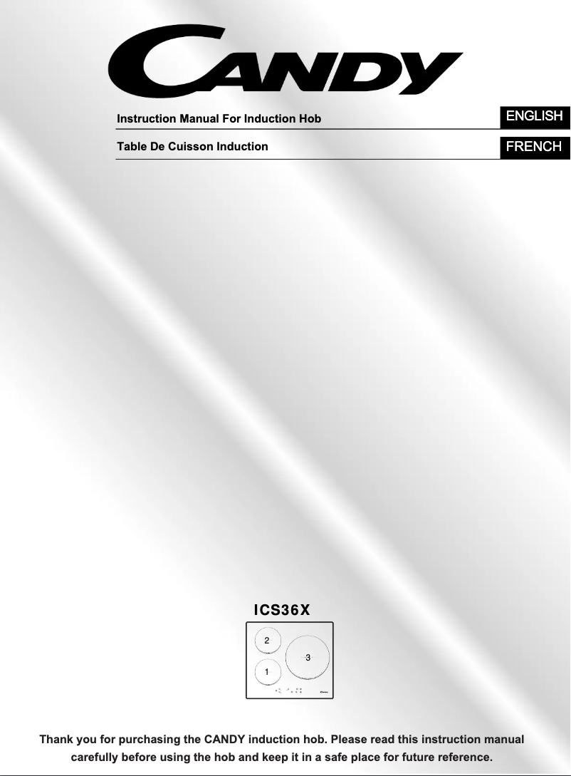 Page 1 de la notice Manuel utilisateur Candy ICS 36X