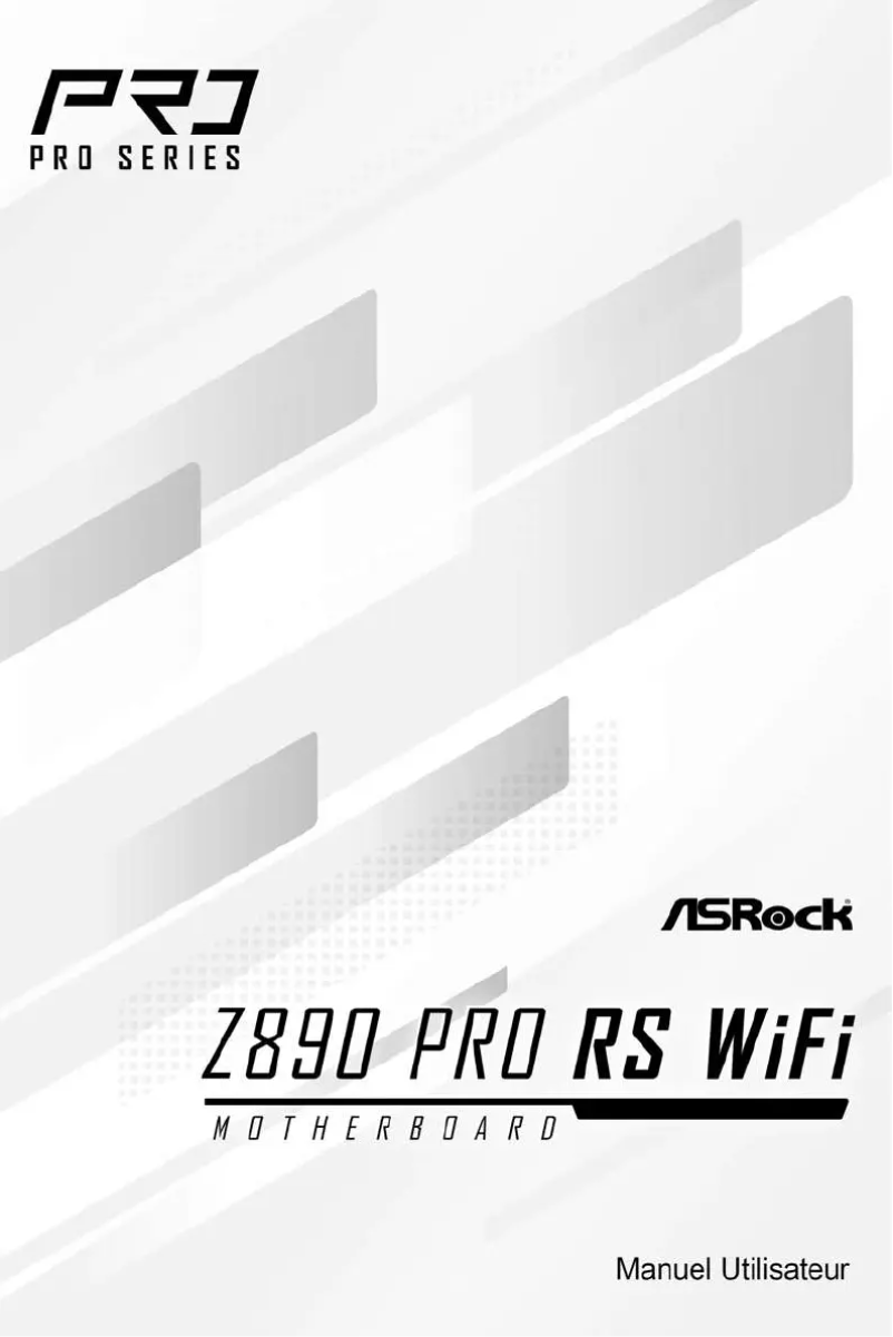 Page 1 de la notice Manuel utilisateur Asrock Z890 Pro RS WiFi