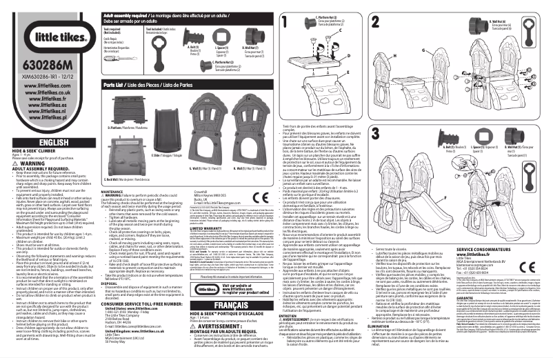 Image de la première page du manuel de l'appareil Hide & Seek Climber