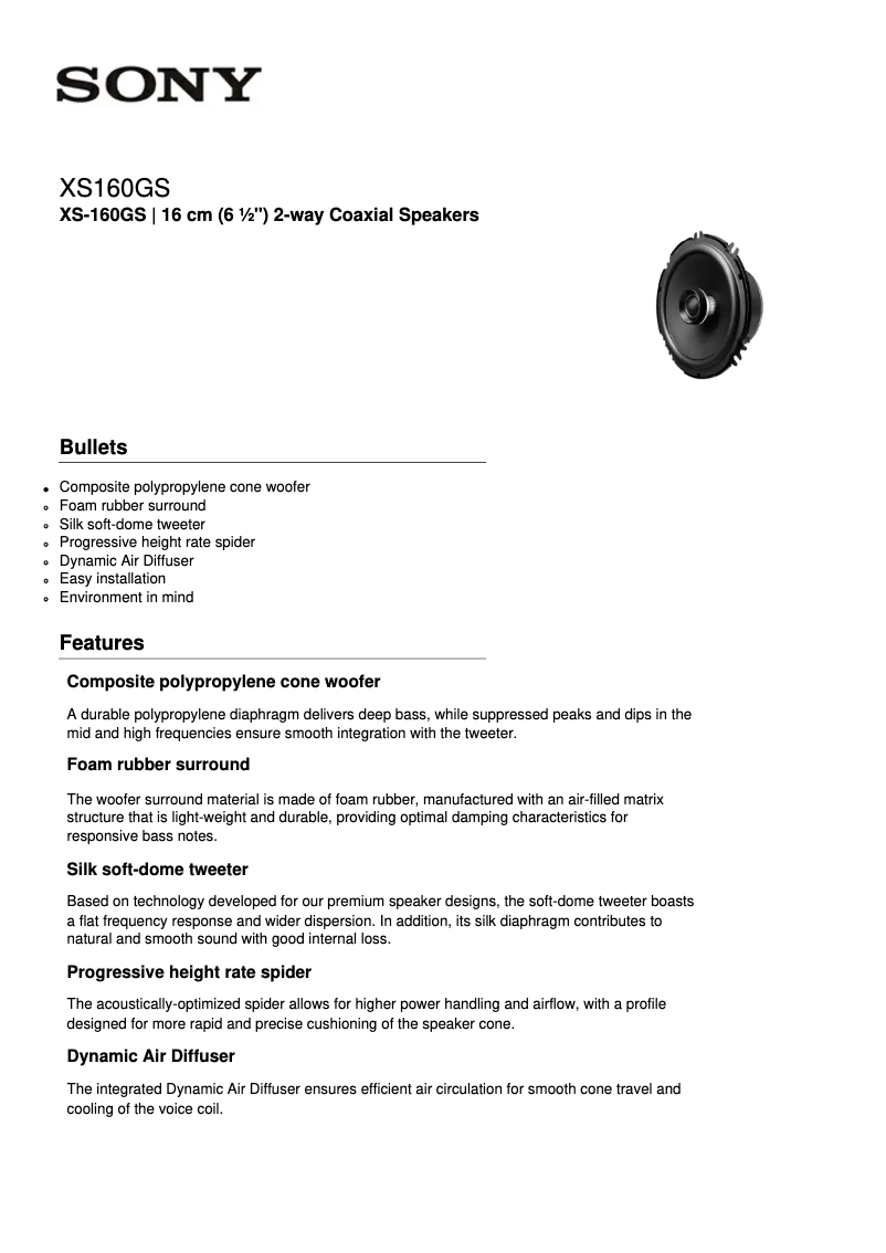 Imagen de la primera página del manual del dispositivo XS-160GS