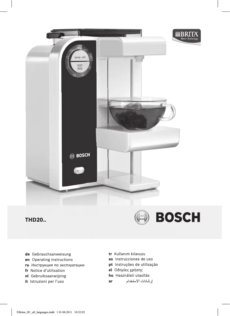 Page n°1 - Manuel utilisateur Bosch THD2023 Filtrino