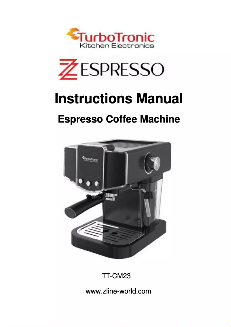 Page n°1 - Manuel utilisateur TurboTronic Z Espresso TT-CM23