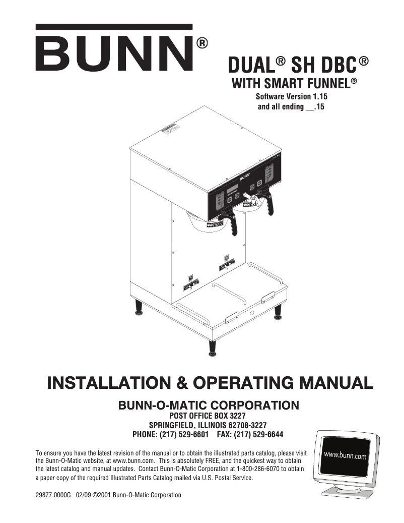 Page 1 de la notice Manuel utilisateur Bunn Dual BrewWISE Soft Heat DBC