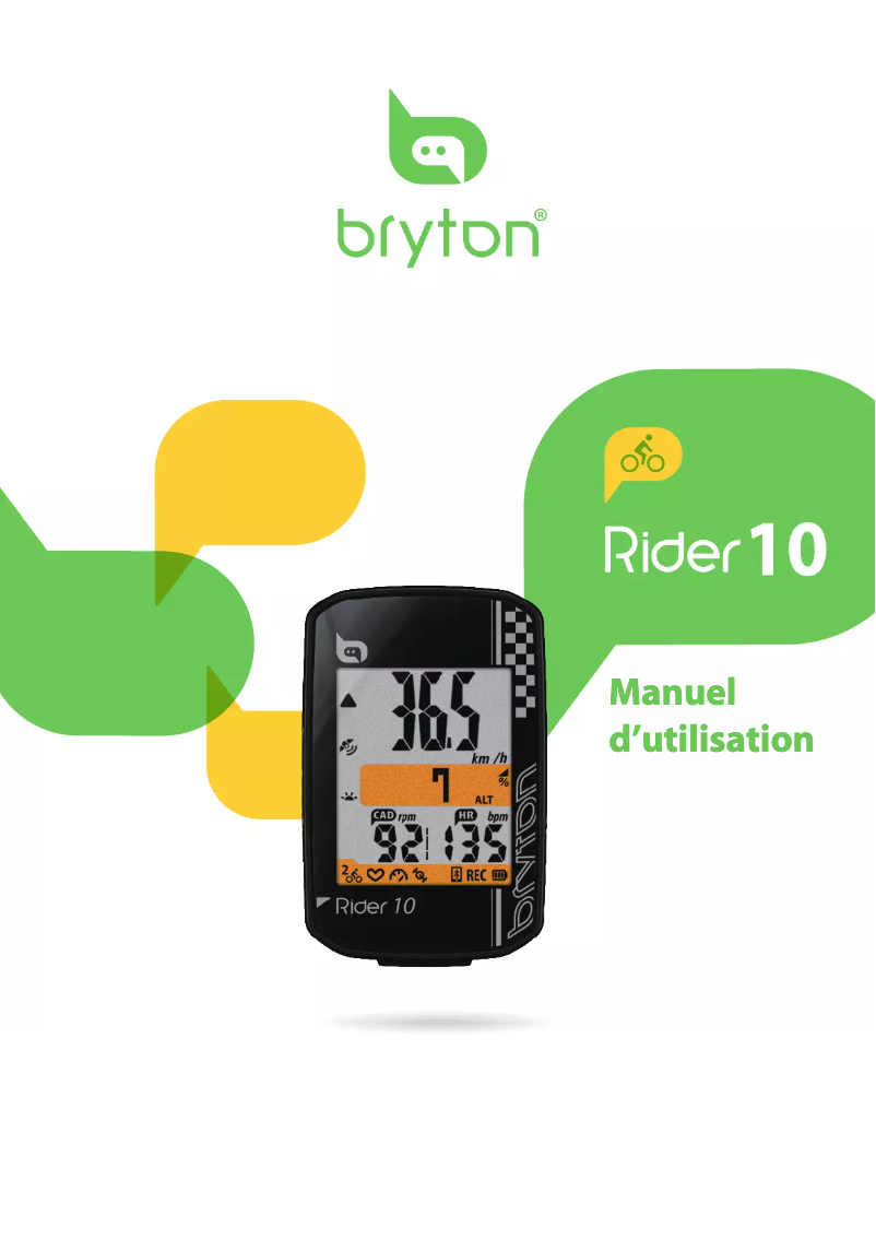 Page 1 de la notice Manuel utilisateur Bryton Rider 10