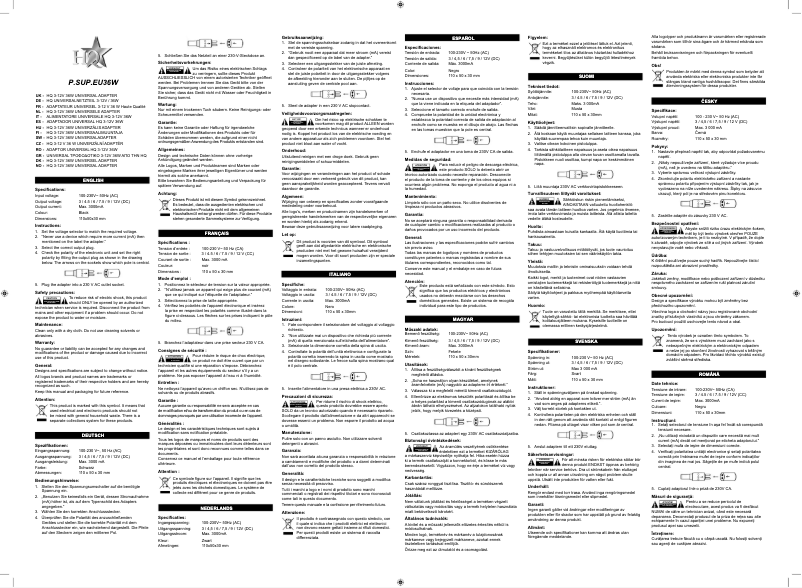 Image de la première page du manuel de l'appareil P.SUP.EU36W