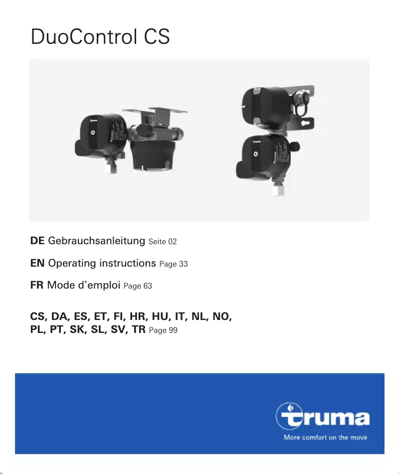 Image de la première page du manuel de l'appareil DuoControl CS