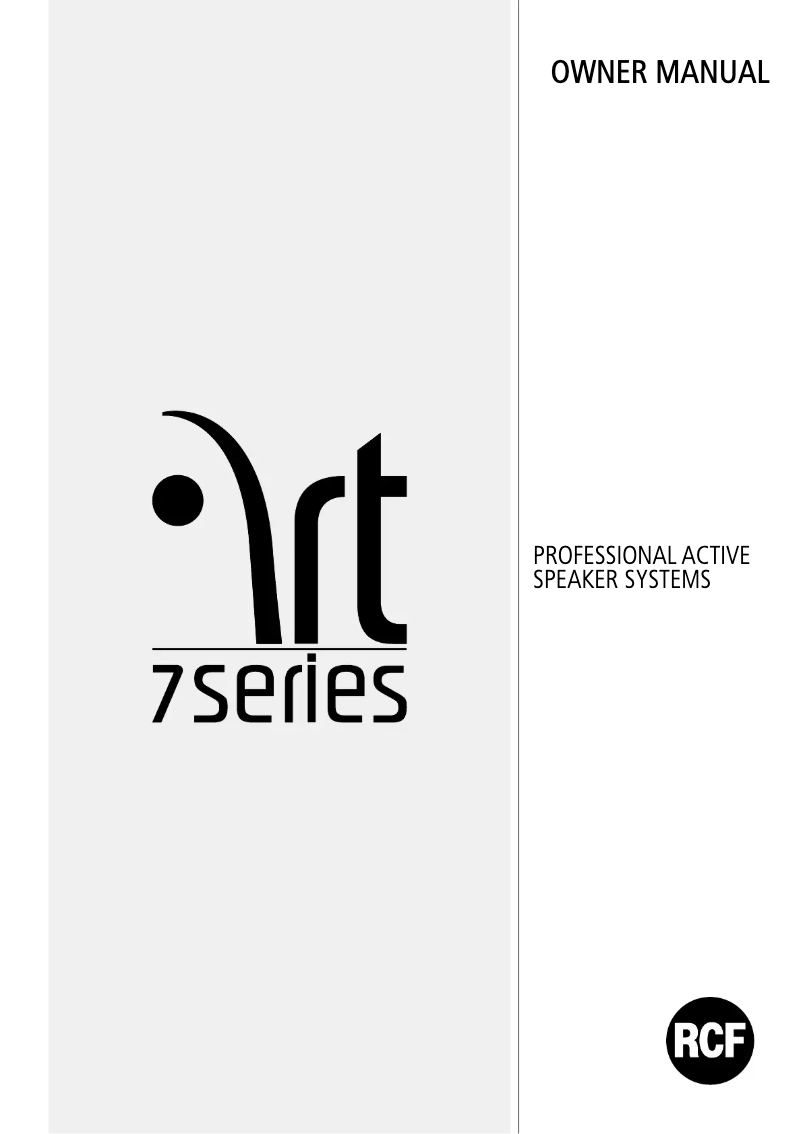 Page 1 de la notice Manuel utilisateur RCF ART 732-A