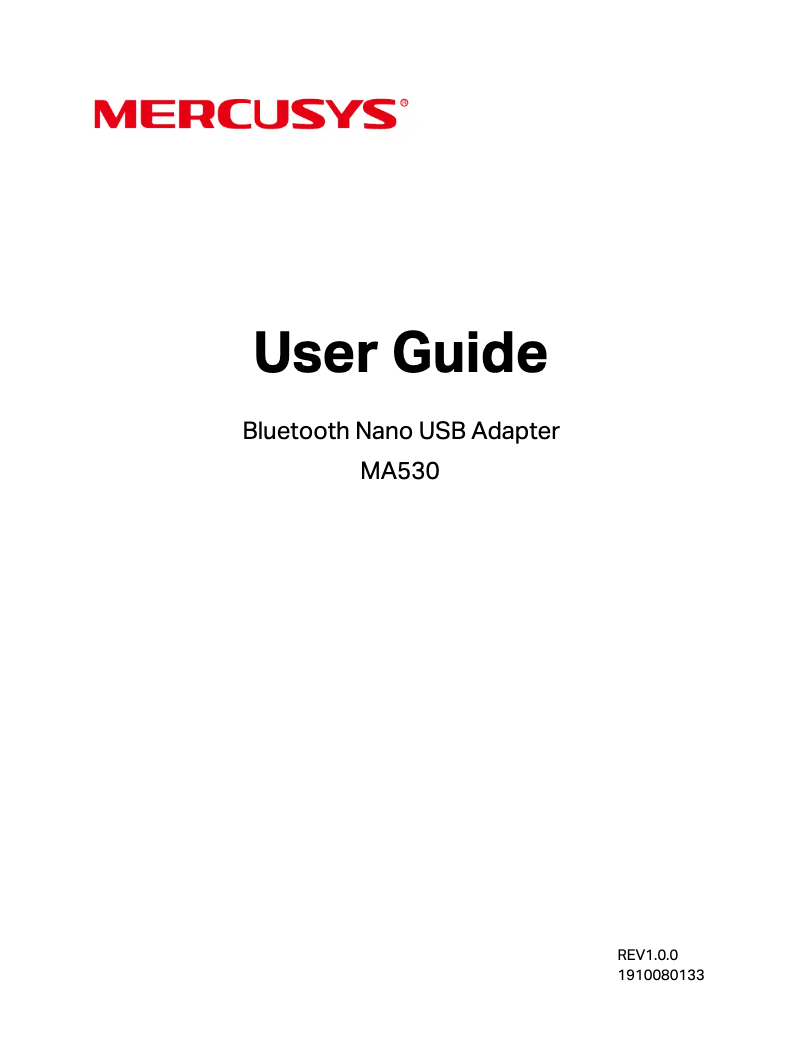 Page 1 de la notice Manuel utilisateur Mercusys MA530