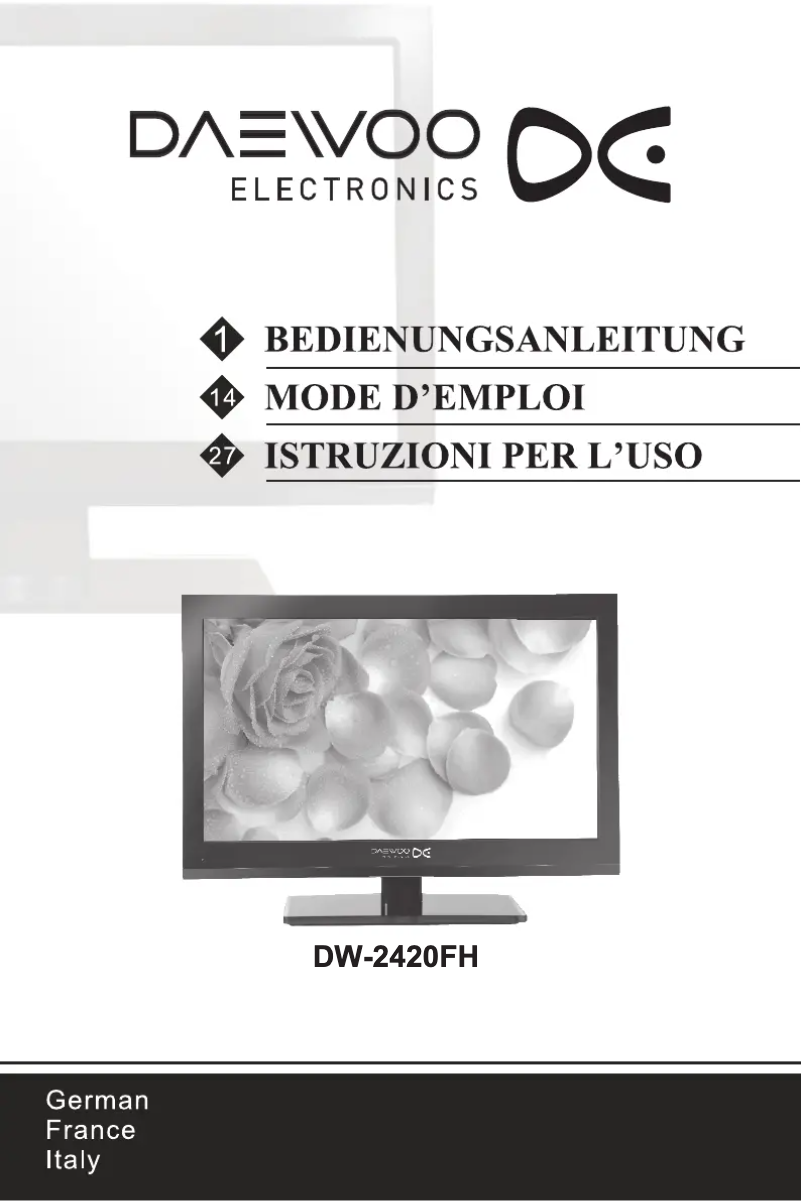 Image de la première page du manuel de l'appareil DW-2420FH