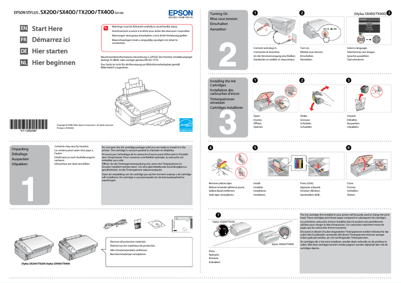 Página 1 del manual Manual de usuario Epson Stylus TX409