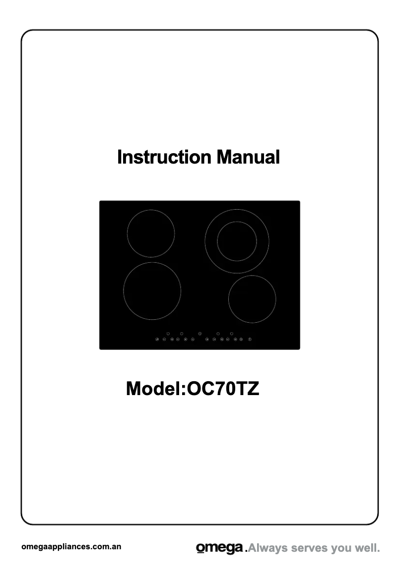 Page 1 de la notice Manuel utilisateur Omega OC70TZ