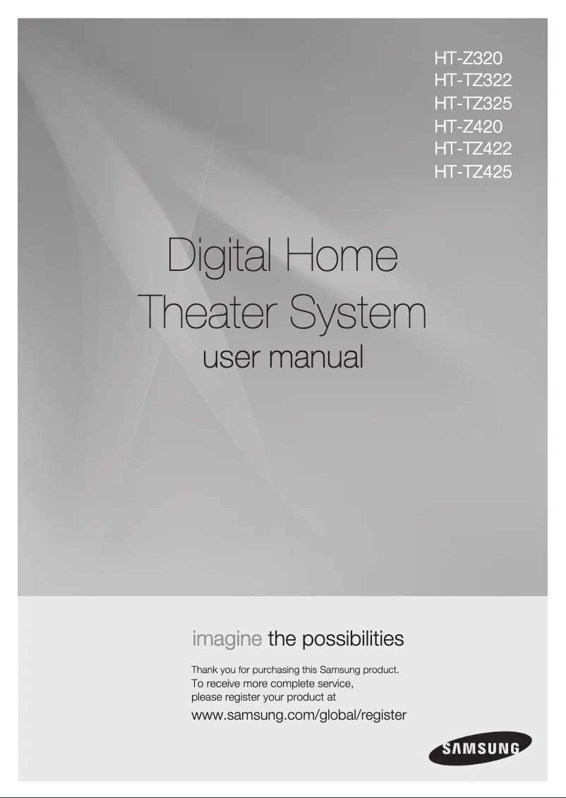 Page n°1 - Manuel utilisateur Samsung HT-Z420T