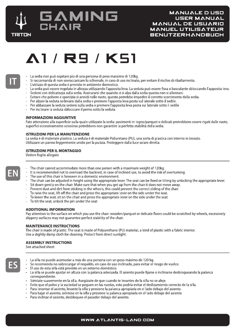 Página 1 del manual Manual de usuario Atlantis Land Triton R9
