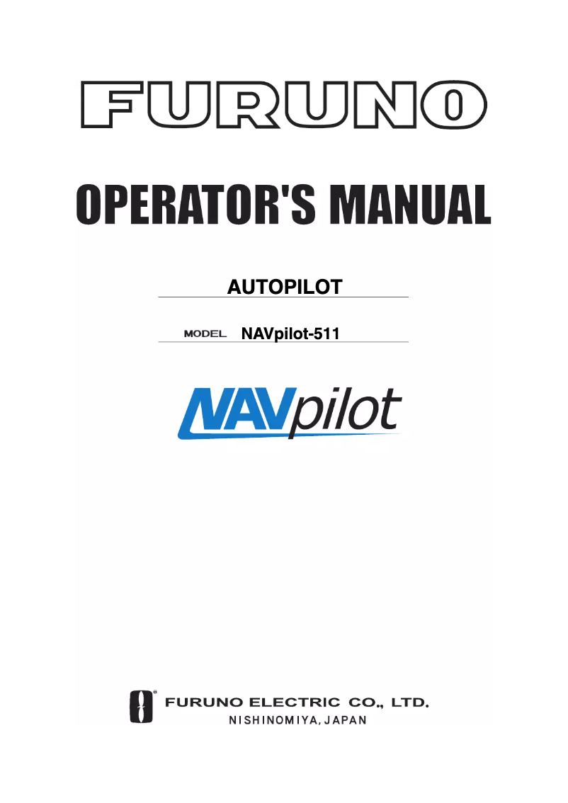 Page 1 de la notice Manuel utilisateur Furuno NAVpilot-511