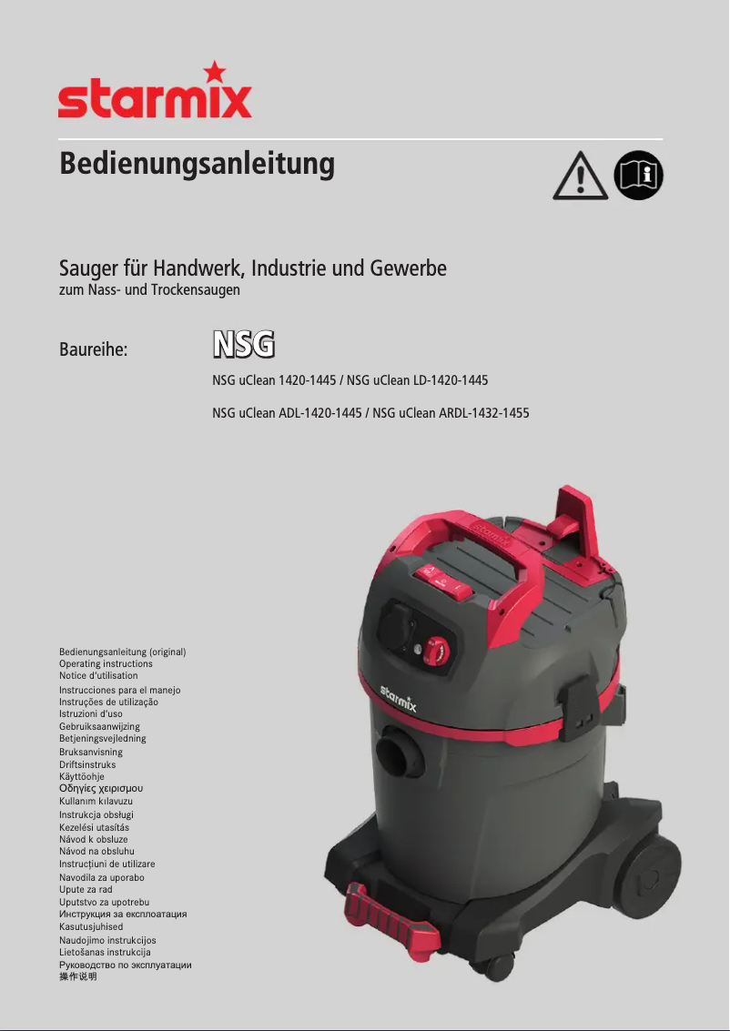 Page 1 de la notice Manuel utilisateur Starmix NSG uClean ARDL-1432