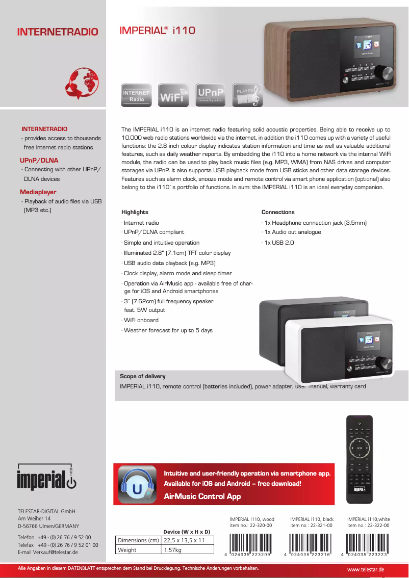 Image de la première page du manuel de l'appareil I110