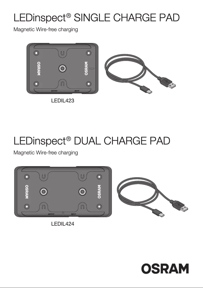 Image de la première page du manuel de l'appareil LEDinspect DUAL CHARGE PAD