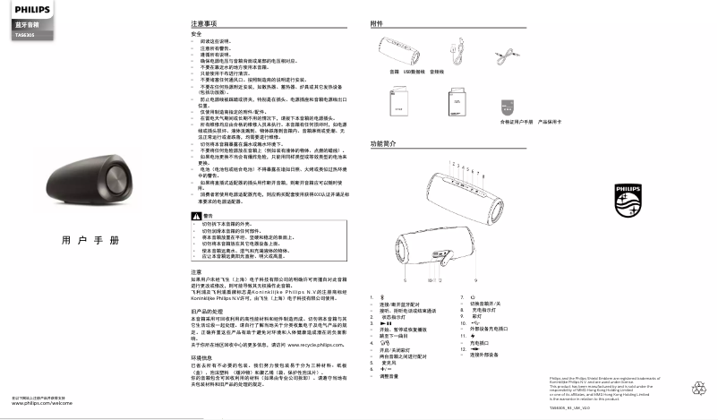 Page n°1 - Guide de démarrage rapide Philips 6000 series TAS6305