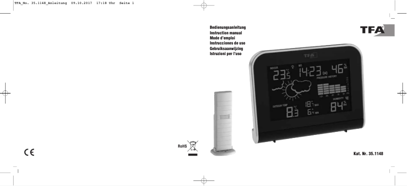 Page 1 de la notice Manuel utilisateur TFA Sphere 35.1148.01.IT