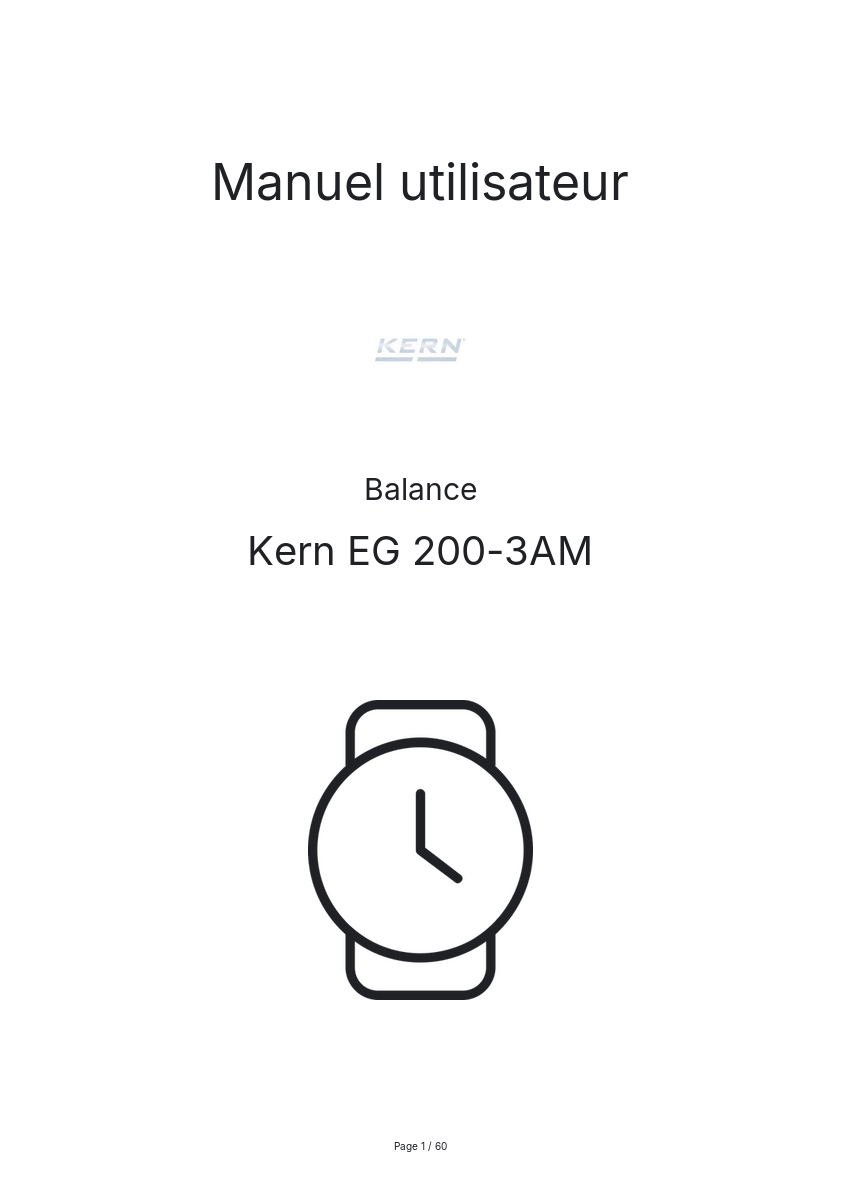 Page n°1 - Manuel utilisateur Kern EG 200-3AM