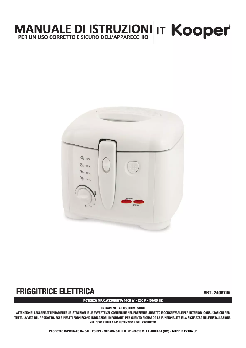 Page 1 de la notice Manuel utilisateur Kooper 2406745