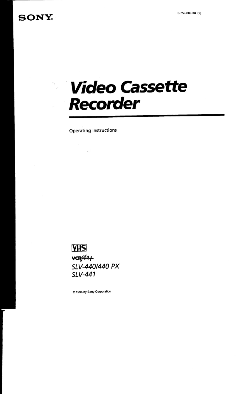 Image de la première page du manuel de l'appareil SLV-440