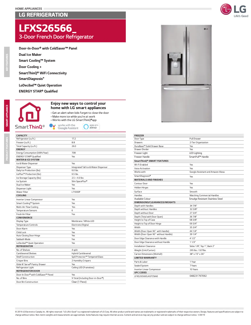 Image de la première page du manuel de l'appareil LFXS26566S