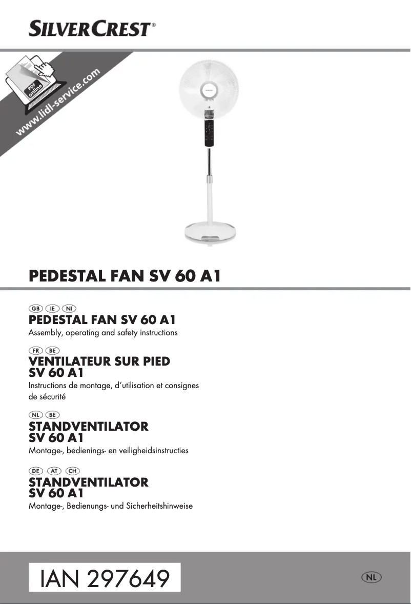 Page 1 de la notice Manuel utilisateur SilverCrest SV 60 A1