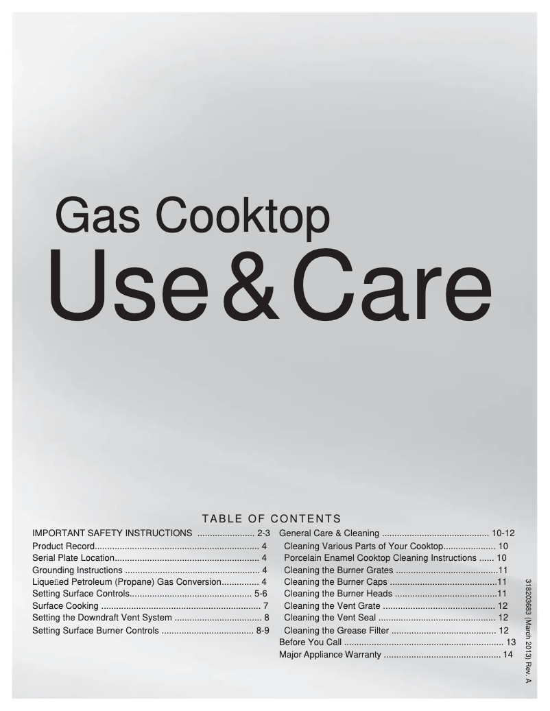 Page n°1 - Manuel utilisateur Frigidaire RC30DG60PS