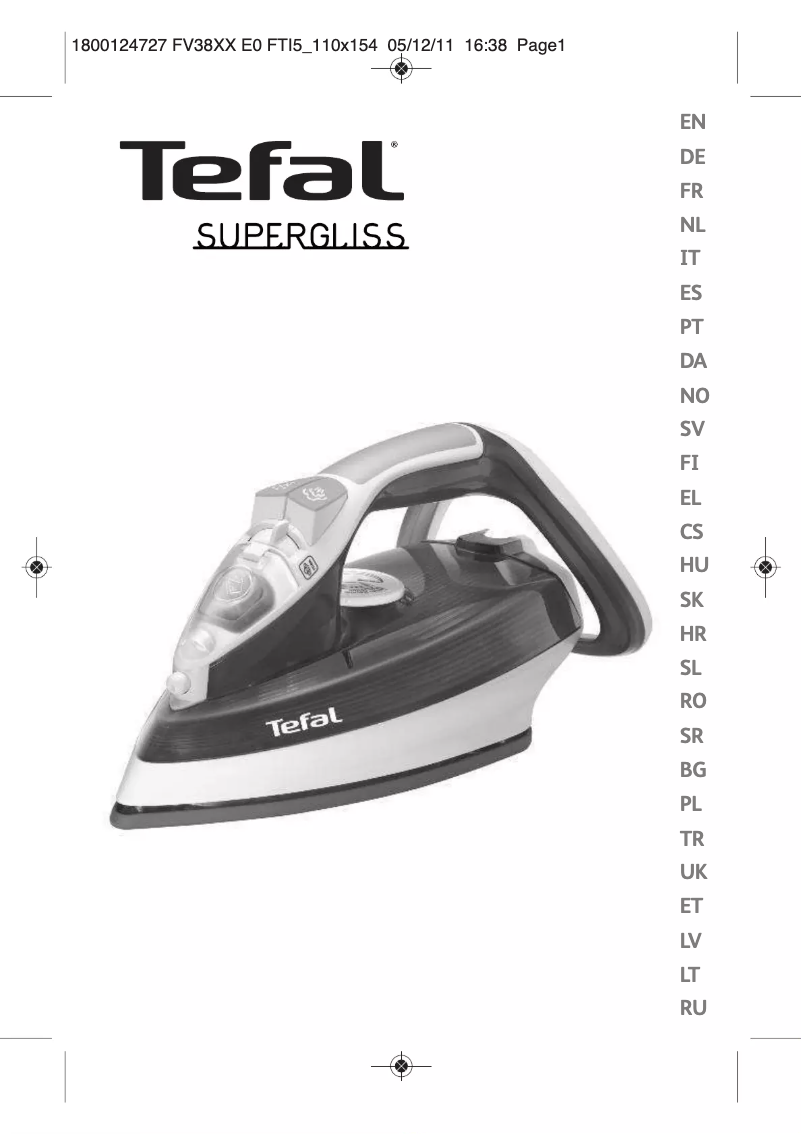 Page n°1 - Manuel utilisateur Tefal Supergliss FV3831E6