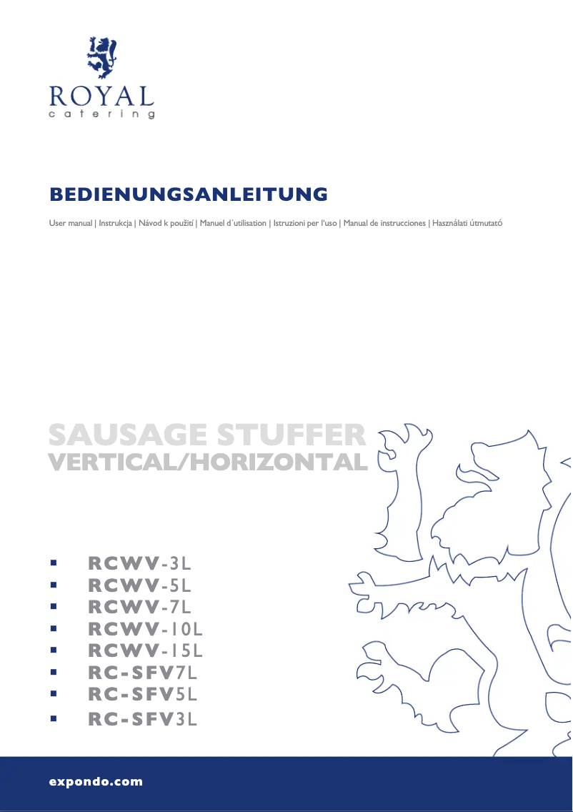 Page n°1 - Manuel utilisateur Royal Catering RCWV-3L