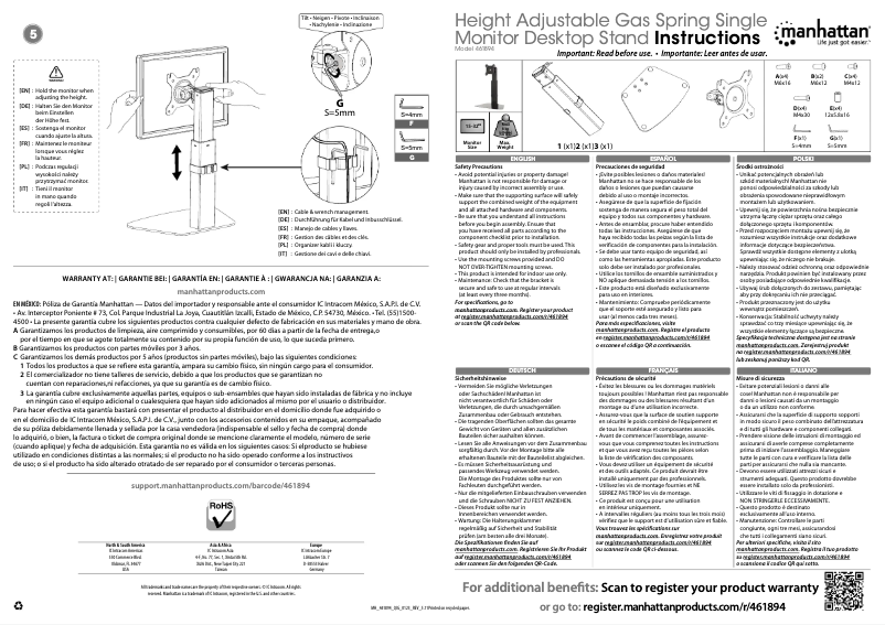 Page 1 de la notice Manuel utilisateur Manhattan 461894