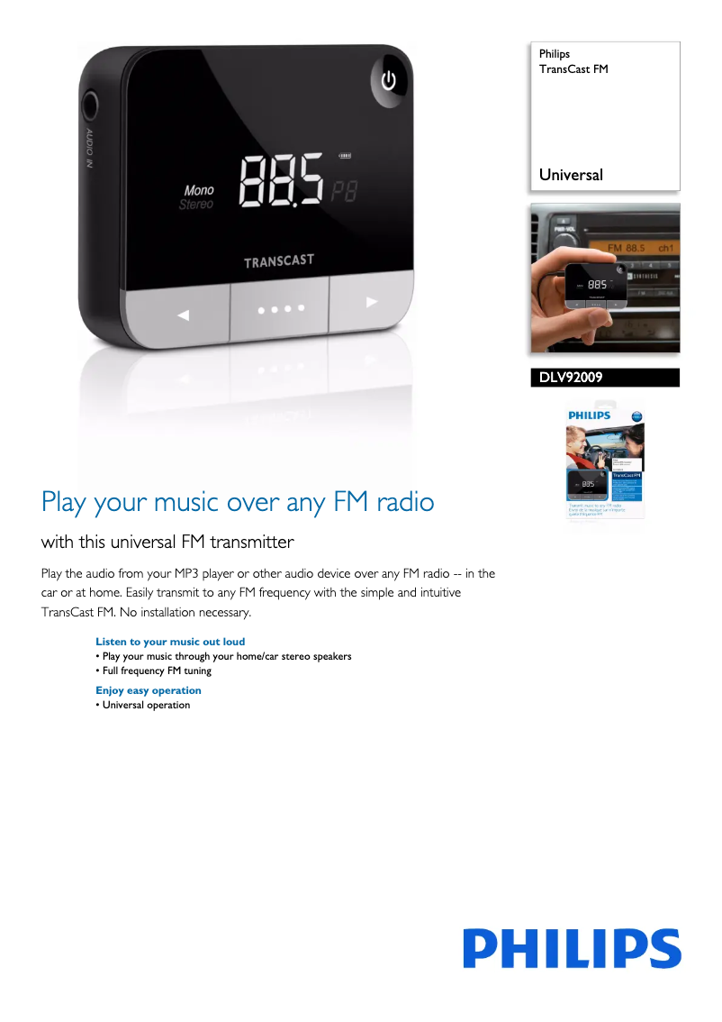 Página 1 del manual Folleto Philips DLV92009