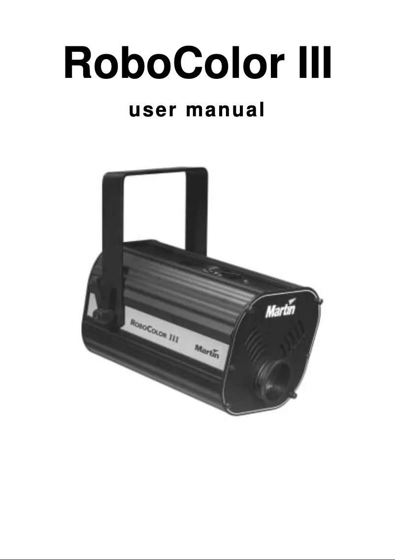 Página 1 del manual Manual de usuario Martin RoboColor III