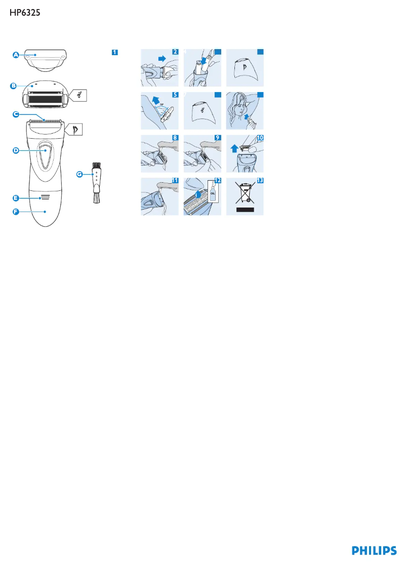 First page image of the manual for Ladyshave HP6325