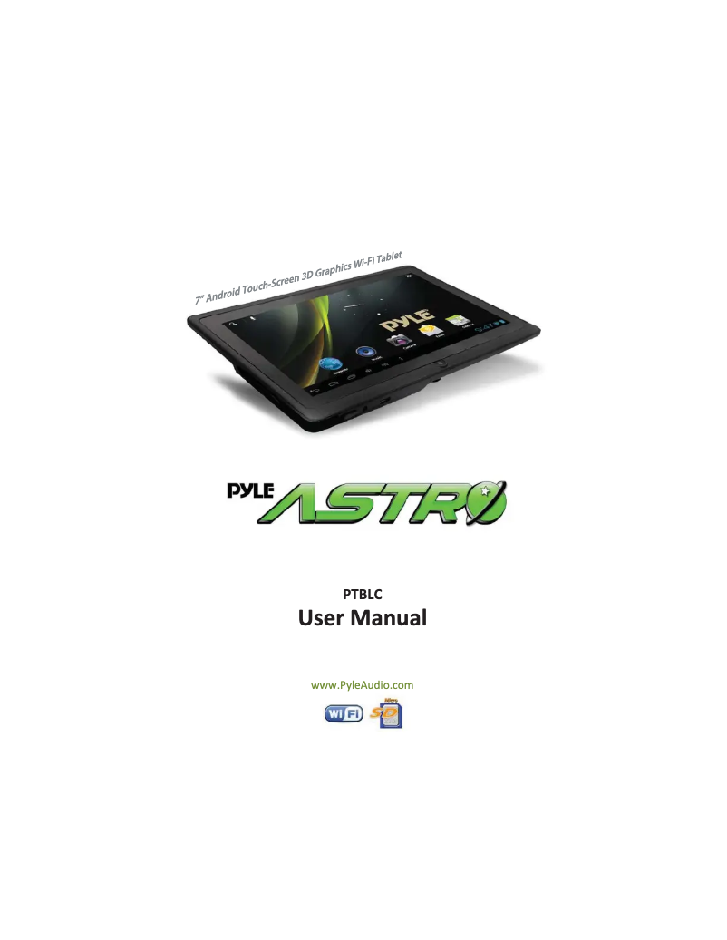 Page n°1 - Manuel utilisateur Pyle Astro PTBL7C