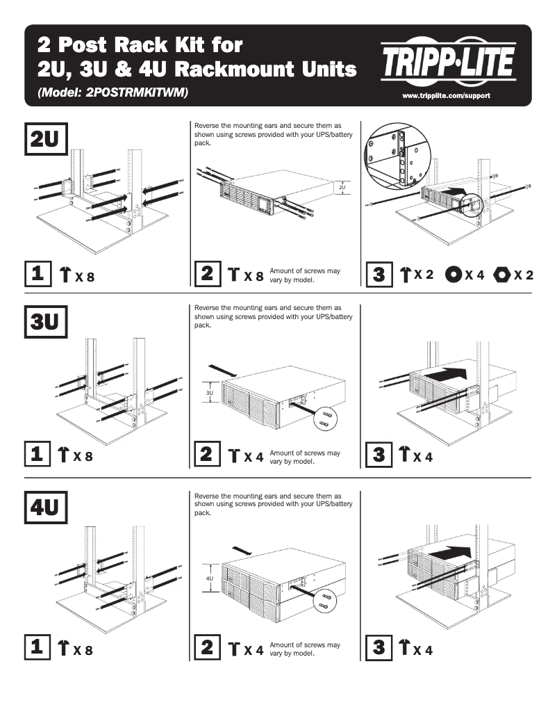 Page n°1 - Manuel utilisateur Tripp Lite 2POSTRMKITWM